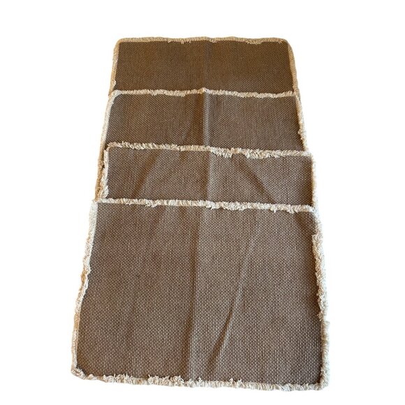 4 Better Homes & Gardens Camel Suede fringe Reversible Placemats Table Top Decor - Picture 1 of 12